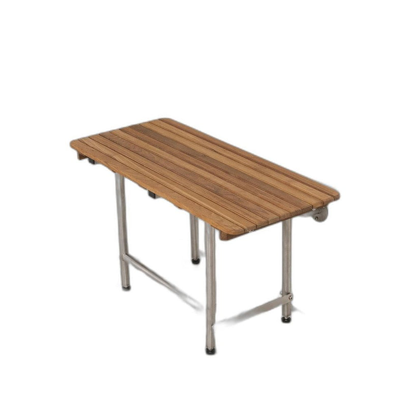 18" X 30" Brown Teak Rectangular Shower Bench