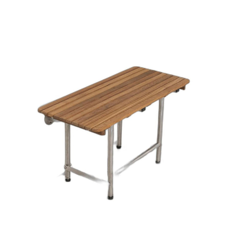 18" X 30" Brown Teak Rectangular Shower Bench