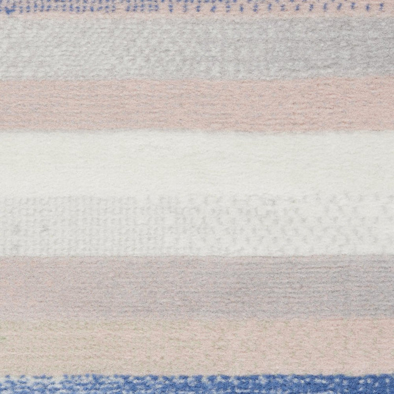 8' Gray and Ivory Floral Distressed Non Skid Runner Rug