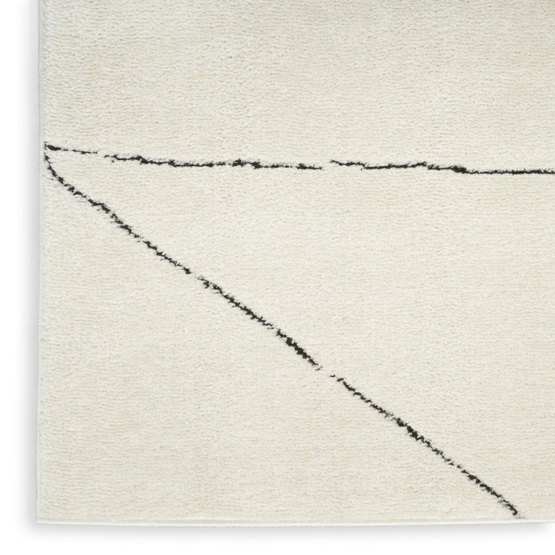 8' X 10' Ivory and Black Geometric Area Rug
