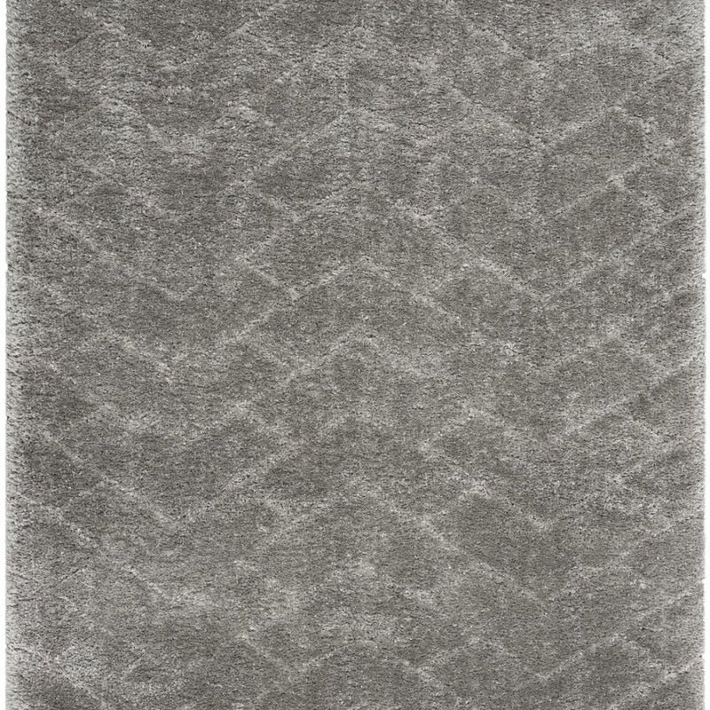 8' X 10' Gray and Light Gray Chevron Shag Area Rug