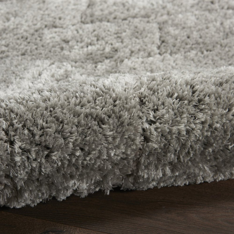 8' X 10' Gray and Light Gray Chevron Shag Area Rug