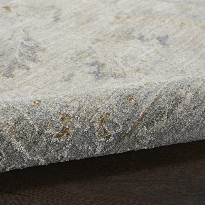 10' Gray Floral Runner Rug