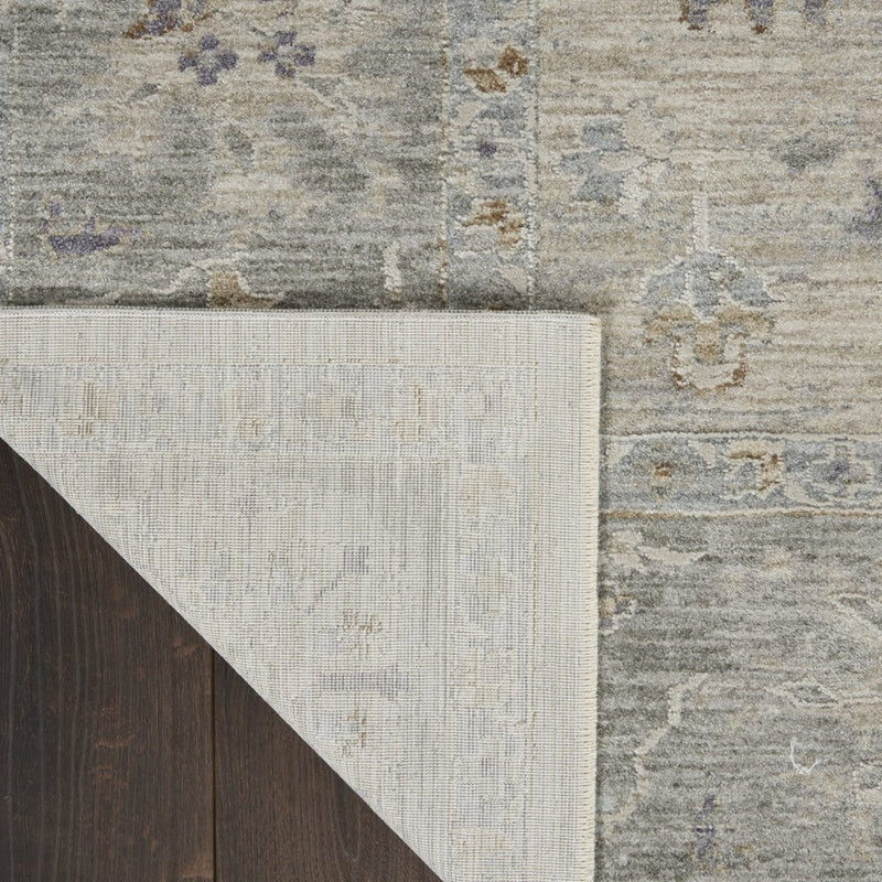 10' Gray Floral Runner Rug