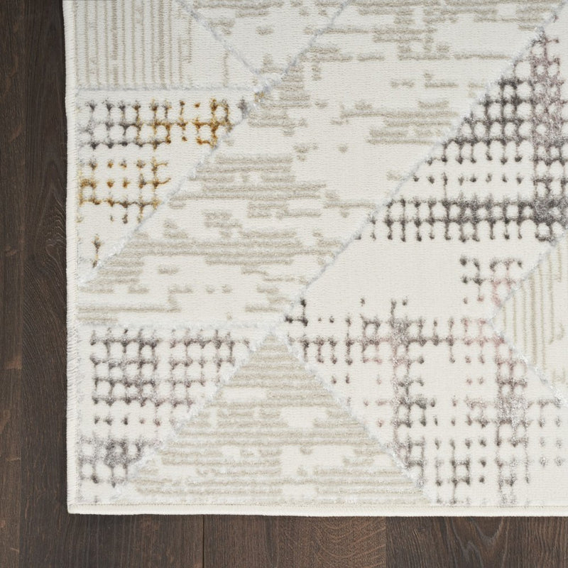 9' X 12' Cream Geometric Area Rug