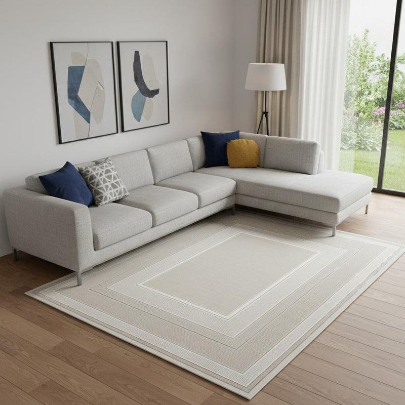 9' X 12' Cream Geometric Area Rug