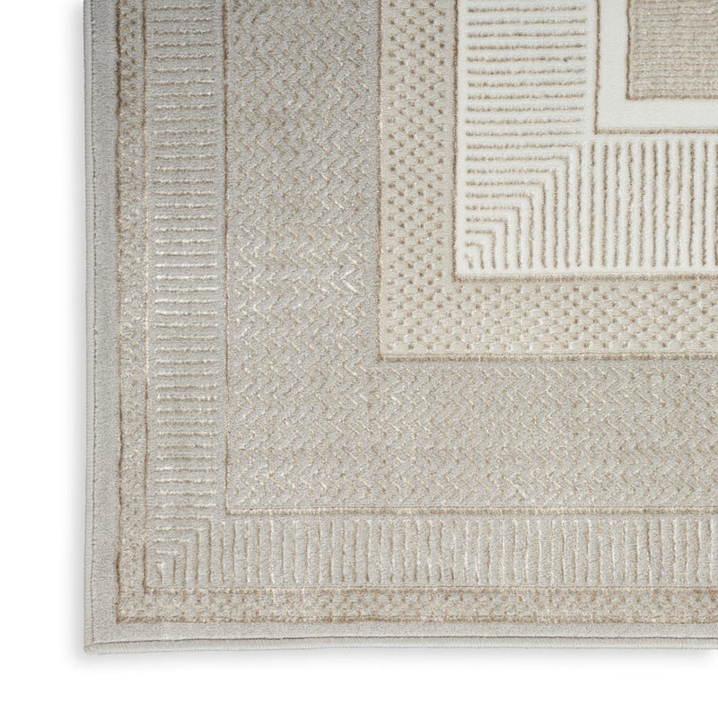 9' X 12' Cream Geometric Area Rug