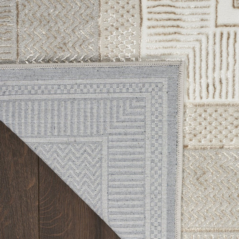 9' X 12' Cream Geometric Area Rug