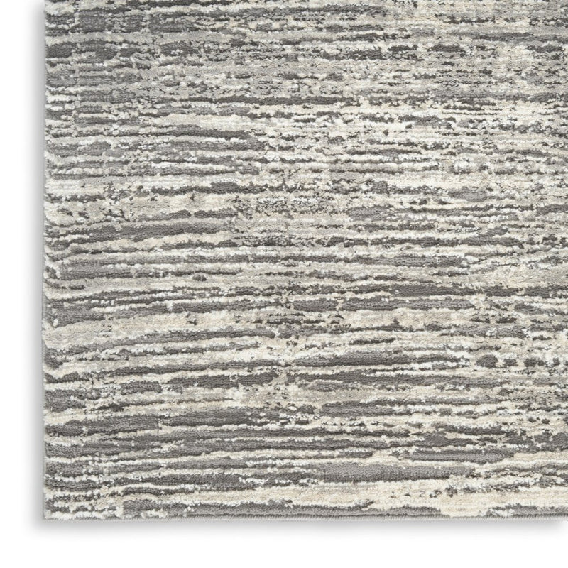 9' X 12' Ivory and Gray Abstract Non Skid Area Rug
