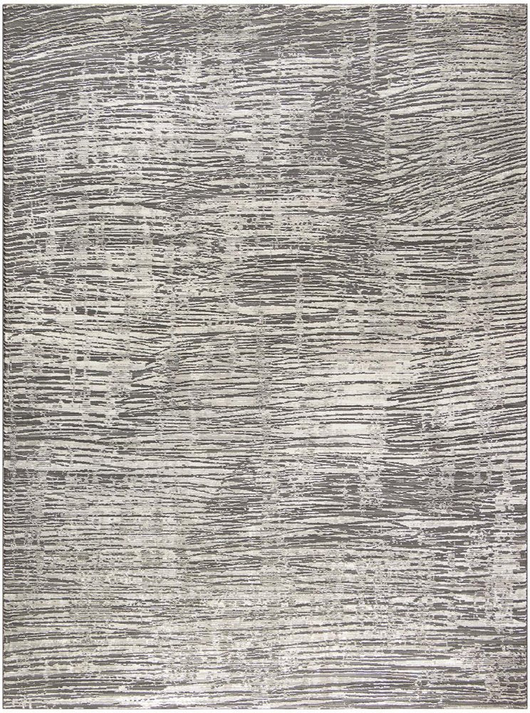 9' X 12' Ivory and Gray Abstract Non Skid Area Rug