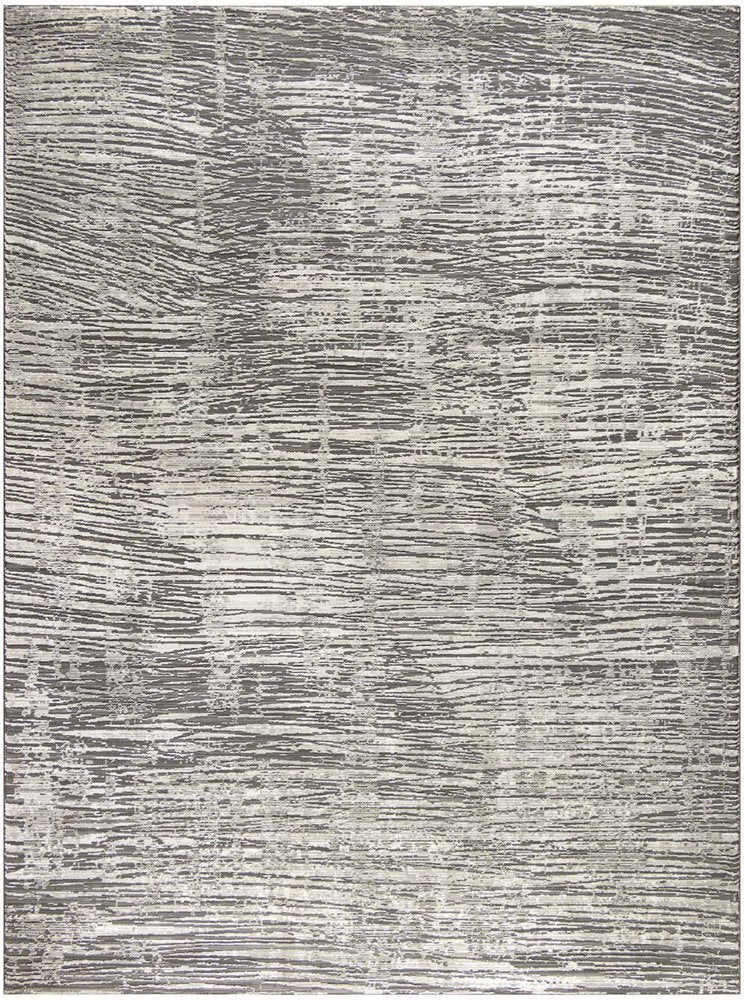 9' X 12' Ivory and Gray Abstract Non Skid Area Rug