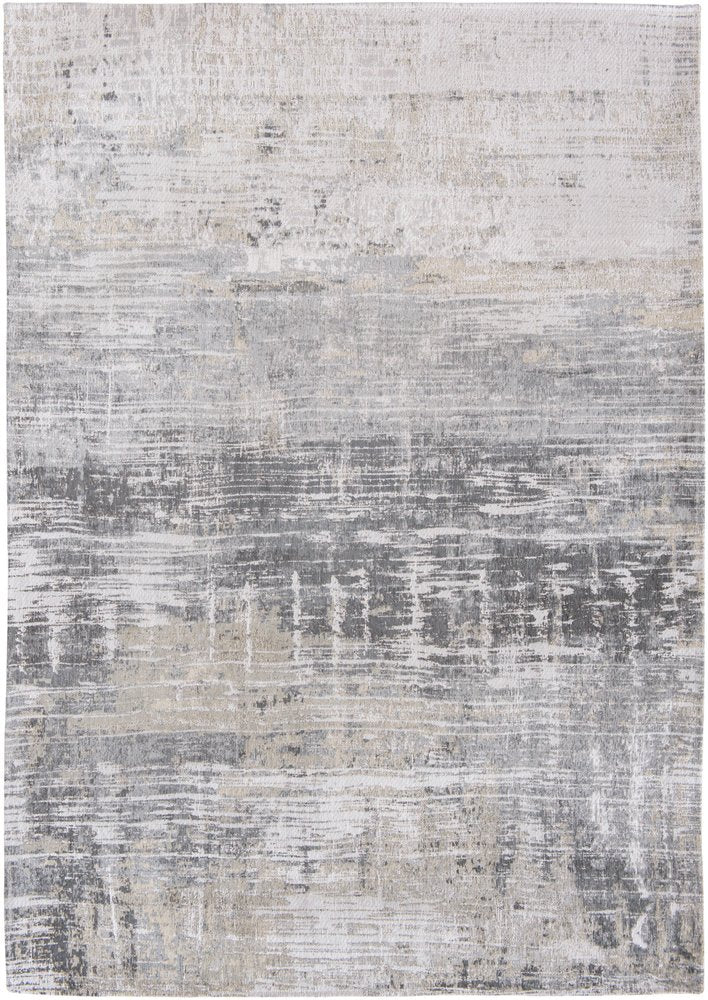 10' Gray And White Abstract Runner Rug