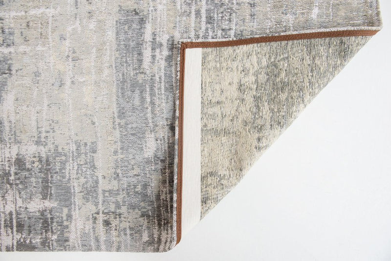10' Gray And White Abstract Runner Rug