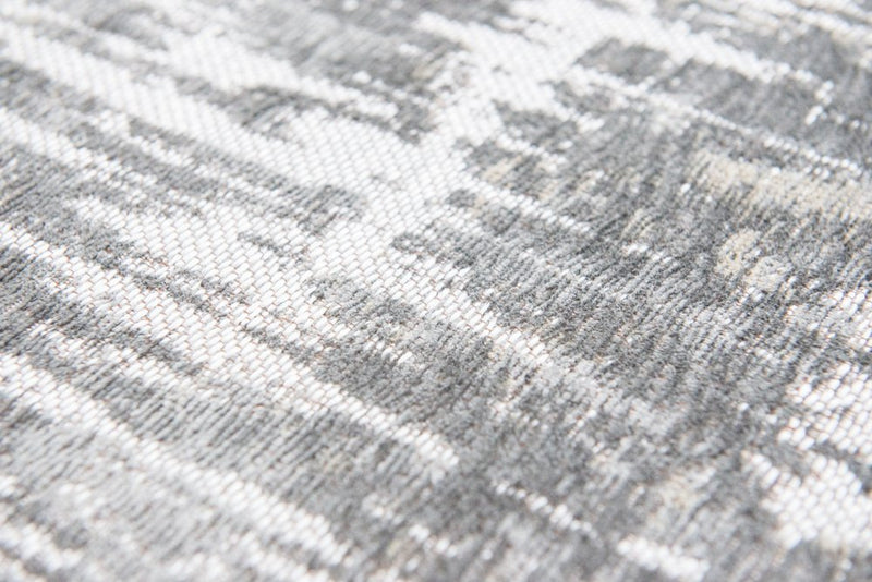 10' Gray And White Abstract Runner Rug