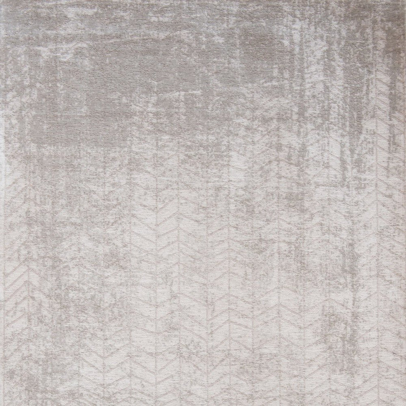 10' Gray And White Chevron Runner Rug