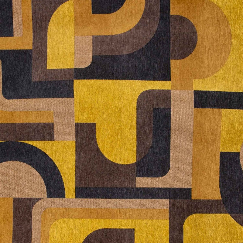 8' X 11' Yellow And Black Geometric Washable Area Rug