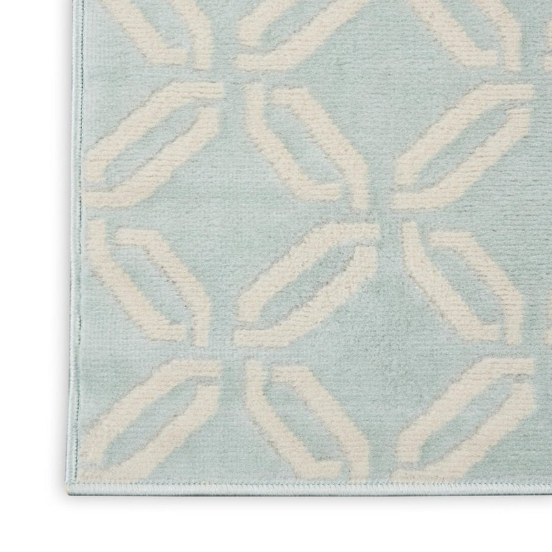 8' X 10' Beige and Green Trellis Non Skid Area Rug