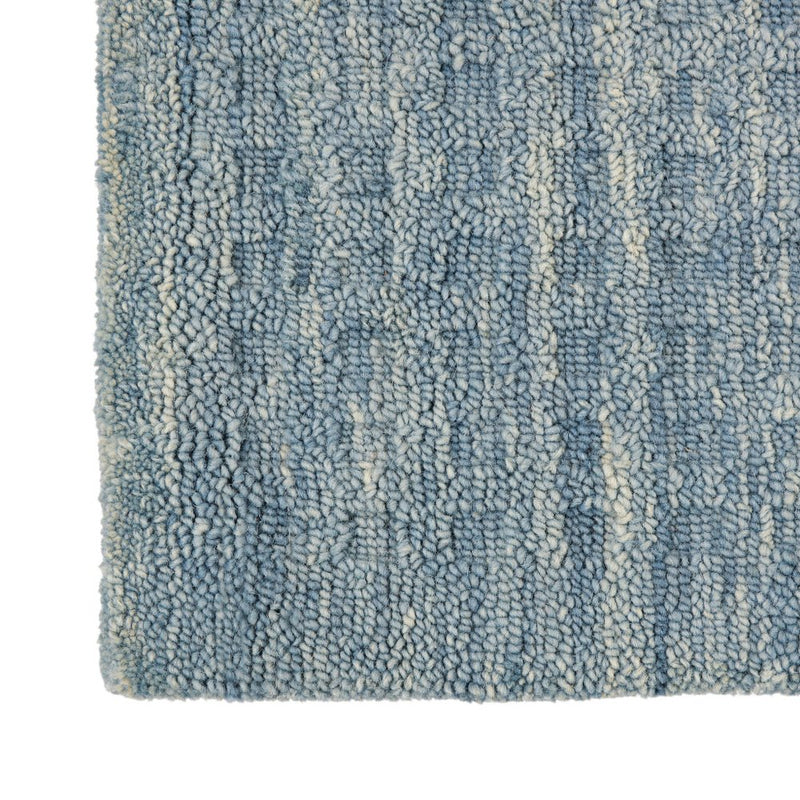 8' X 11' Denim Blue Wool Area Rug