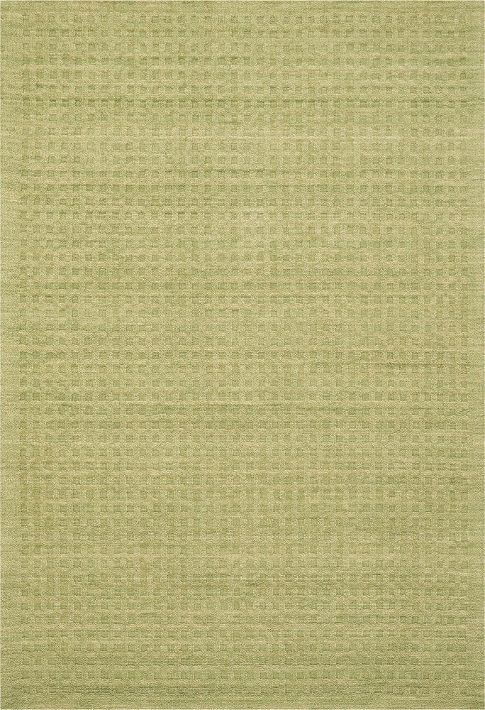 7' X 10' Green Wool Shag Handmade Area Rug