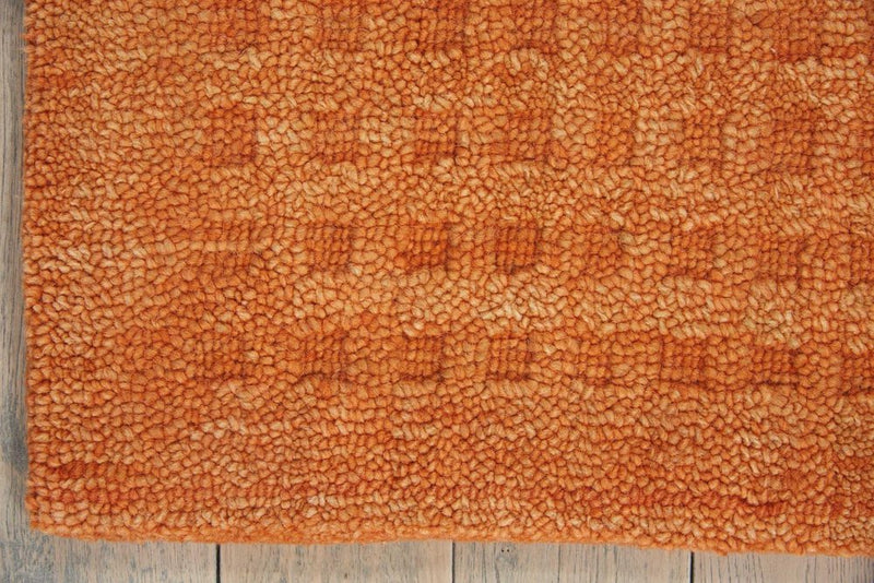 7' X 10' Orange Wool Area Rug