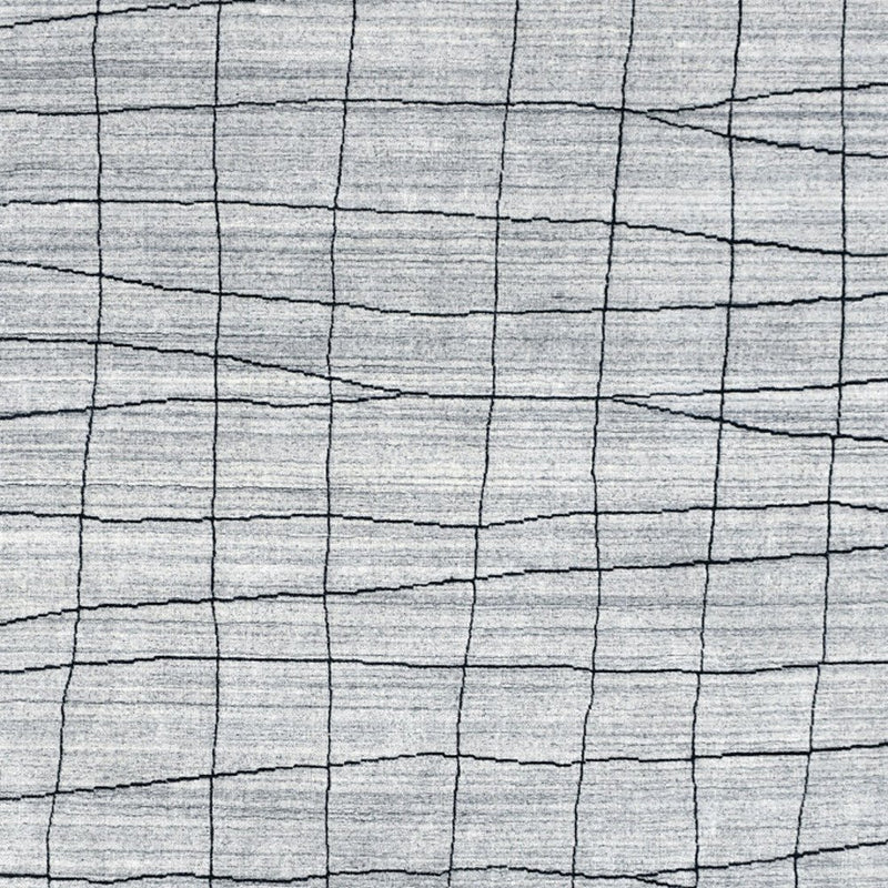 5' X 8' Gray and Black Wool Abstract Geometric Hand Loomed Area Rug