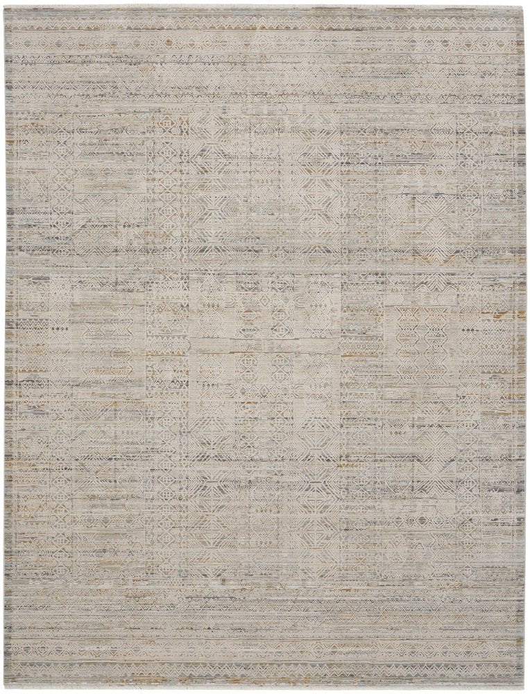 9' X 11' Beige Abstract Area Rug