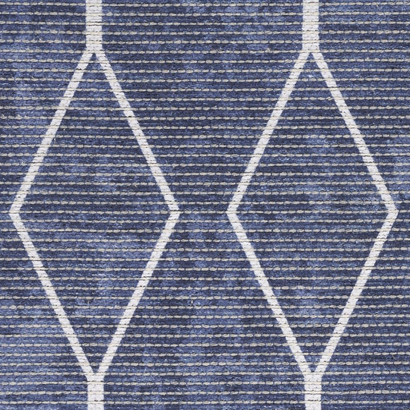 4' X 6' Blue And Ivory Geometric Area Rug