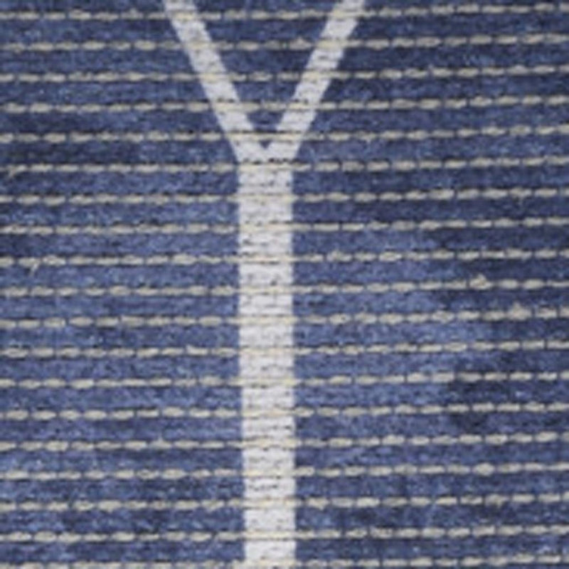 4' X 6' Blue And Ivory Geometric Area Rug