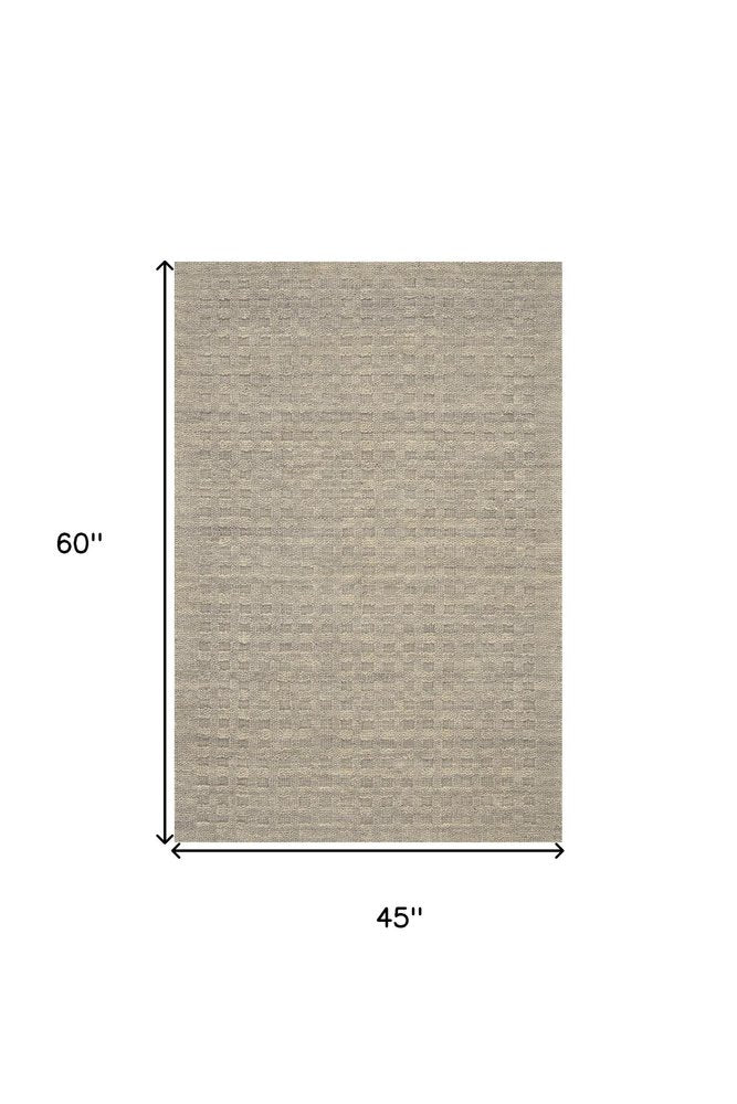 4' X 5' Latte Wool Area Rug