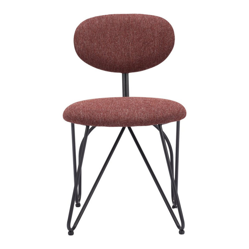 Set of Two Light Gray And Black Upholstery And Steel Dining Side Chairs