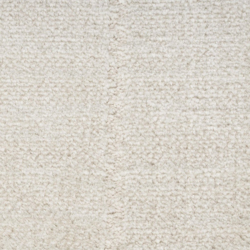 8' Cream And Ivory Geometric Runner Rug
