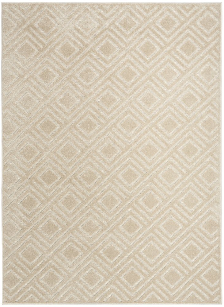 7' X 9' Beige Geometric Area Rug