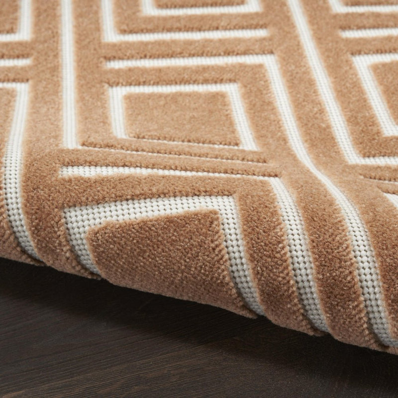 7' X 9' Brown Geometric Area Rug