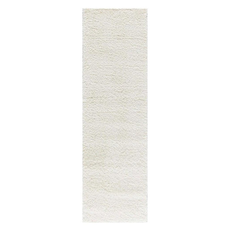 10' Cream Shag Non Skid Runner Rug