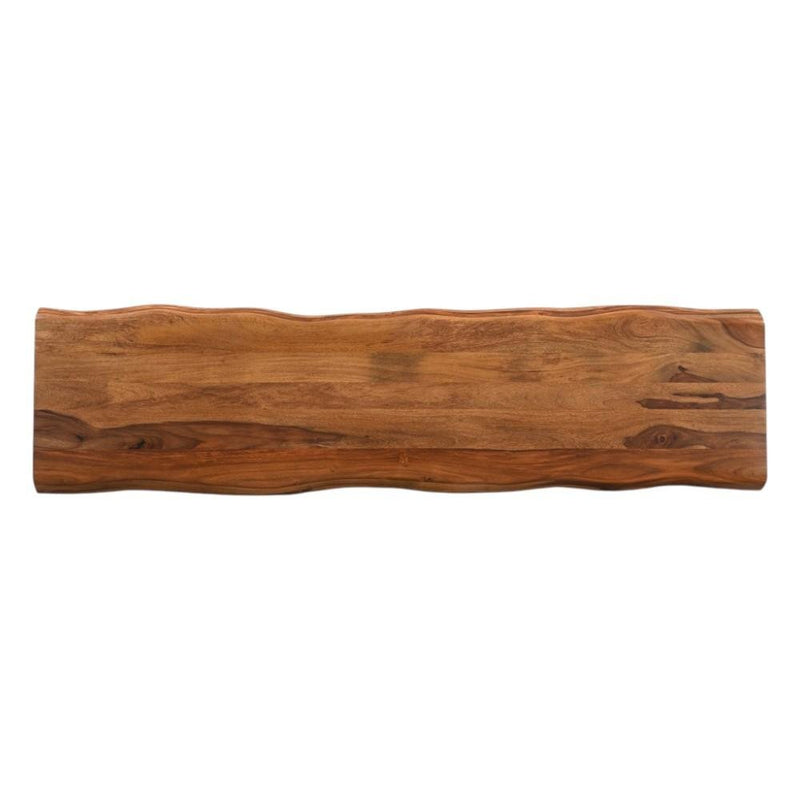 68" Brown Wood And Solid Wood Live Edge Dining Bench