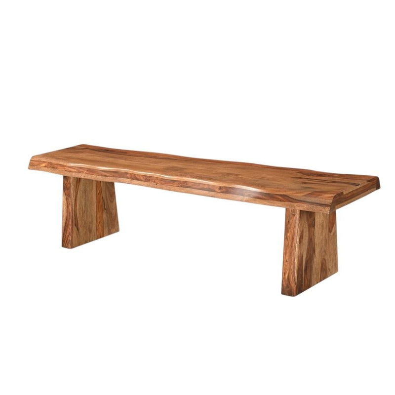 68" Brown Wood And Solid Wood Live Edge Dining Bench