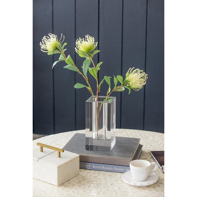 8" Clear Square Glass Table Vase