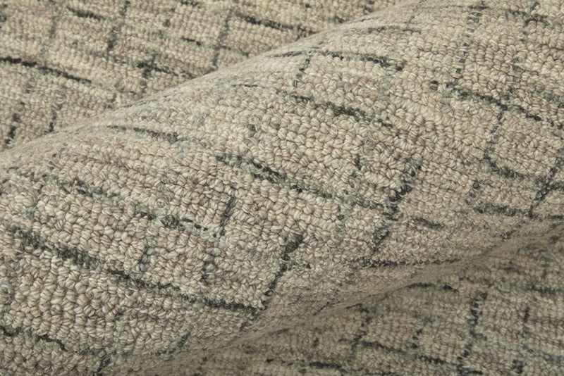 5' X 8' Ivory and Gray Wool Hand Tufted Distressed Area Rug