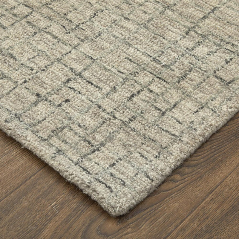 5' X 8' Ivory and Gray Wool Hand Tufted Distressed Area Rug