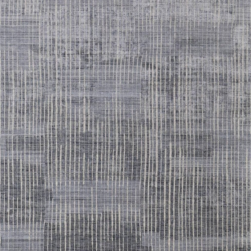 3' X 5' Blue Ivory And Gray Abstract Hand Woven Distressed Area Rug