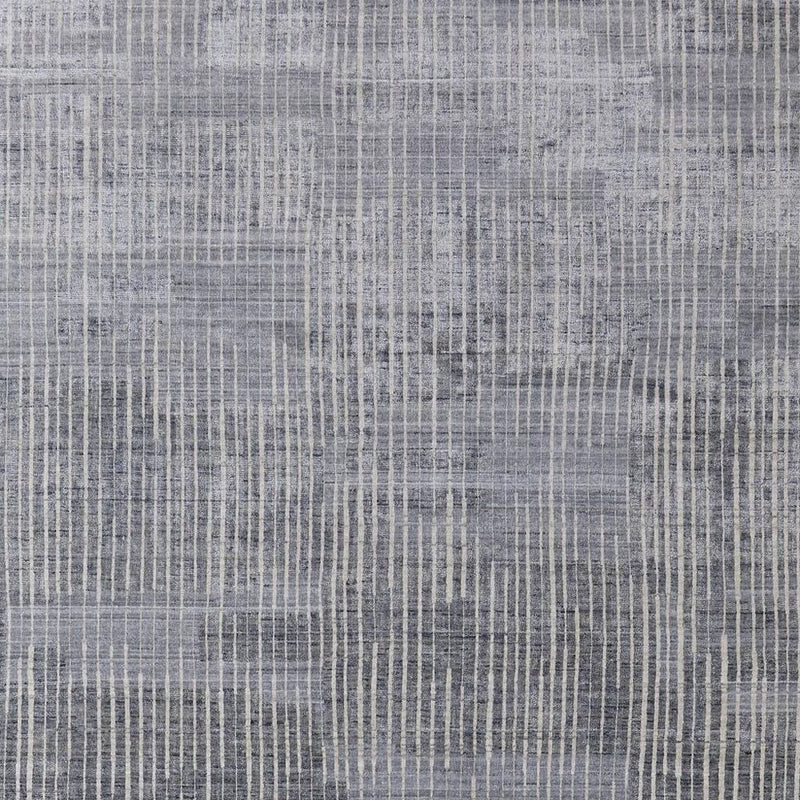 3' X 5' Blue Ivory And Gray Abstract Hand Woven Distressed Area Rug