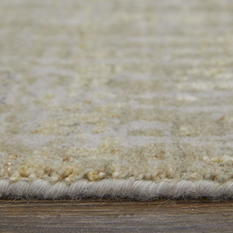 3' X 5' Yellow and Ivory Abstract Hand Woven Area Rug