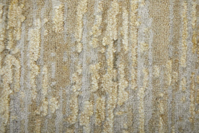 3' X 5' Yellow and Ivory Abstract Hand Woven Area Rug