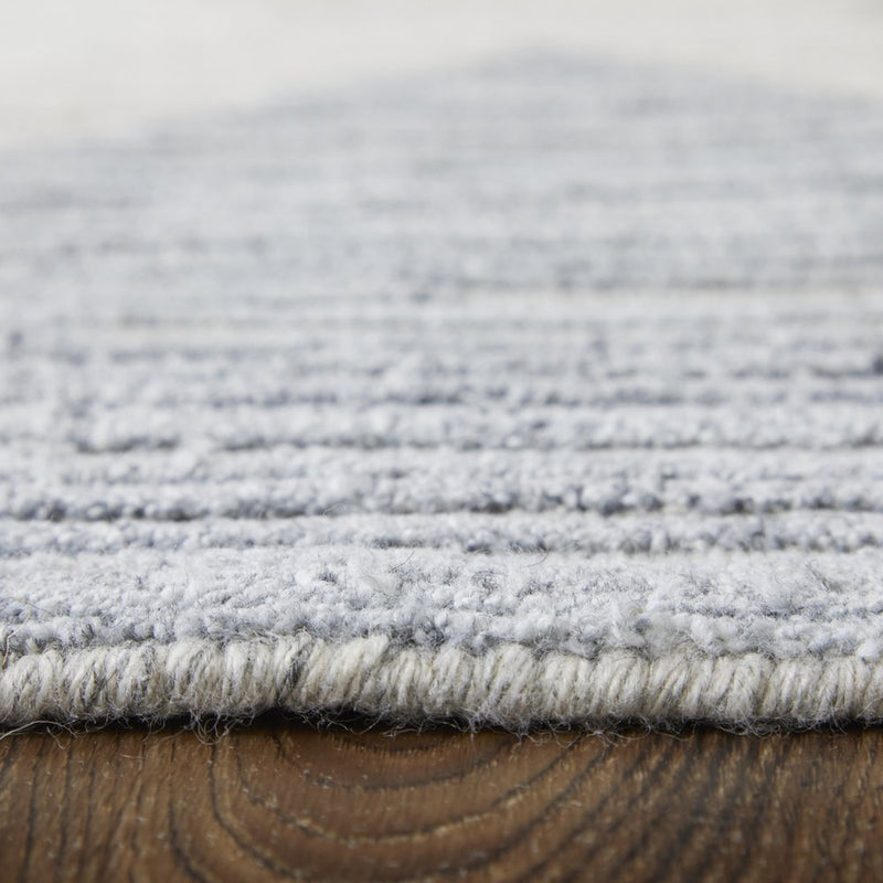 4' X 6' Ivory and Blue Geometric Hand Woven Area Rug