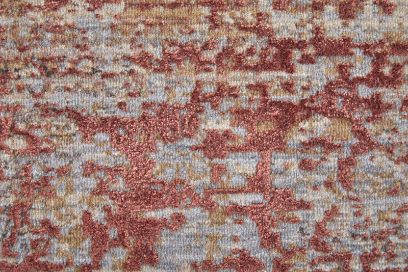 5' X 8' Red Gray And Pink Abstract Area Rug