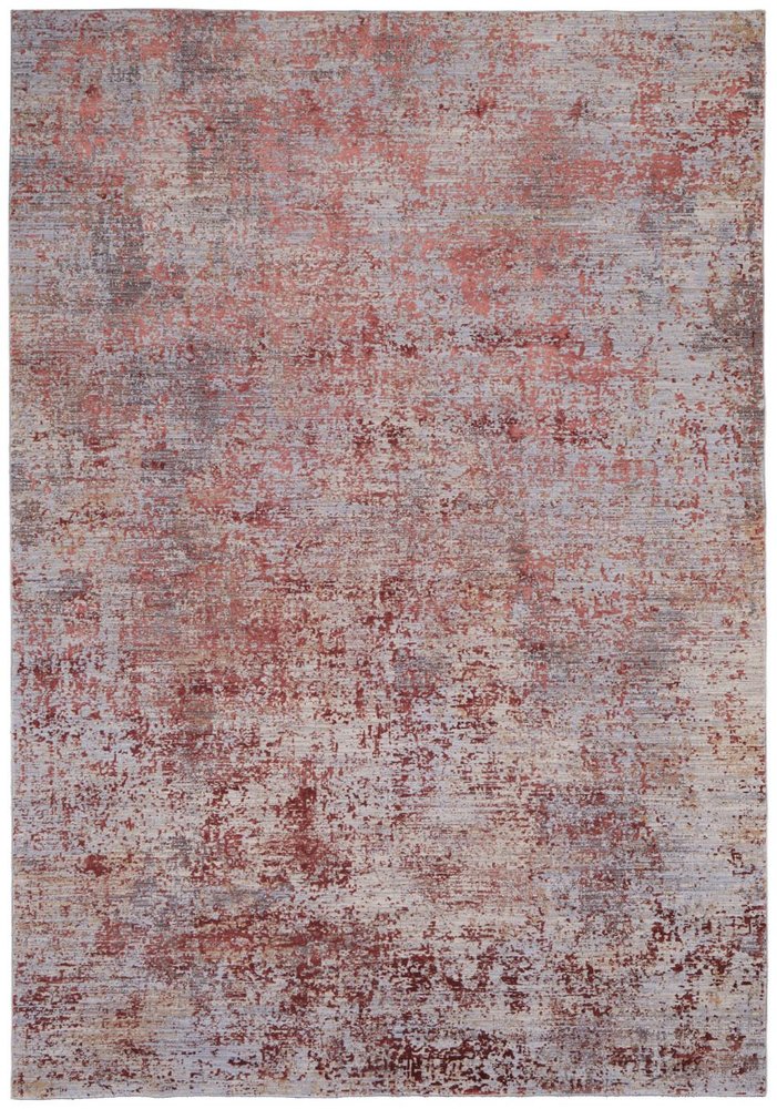 5' X 8' Red Gray And Pink Abstract Area Rug