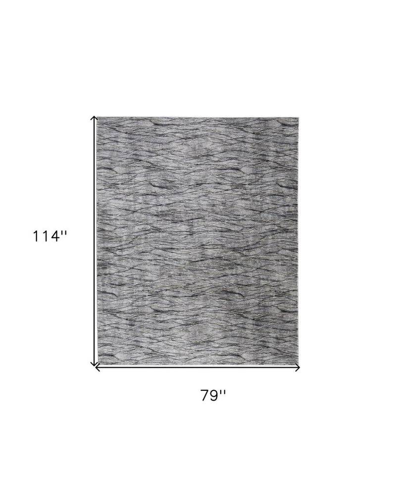 5' X 8' Gray Ivory and Tan Abstract Power Loom Area Rug