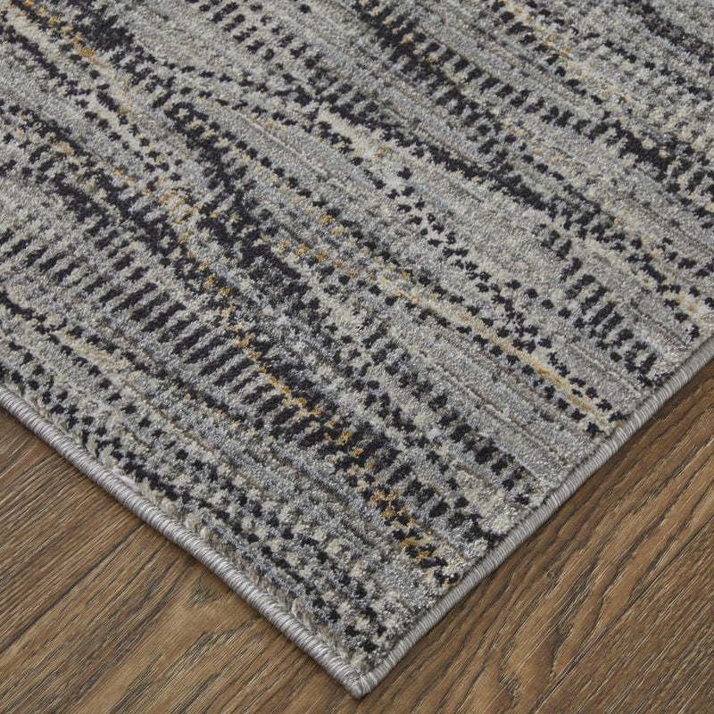 5' X 8' Gray Ivory and Tan Abstract Power Loom Area Rug