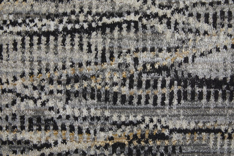5' X 8' Gray Ivory and Tan Abstract Power Loom Area Rug