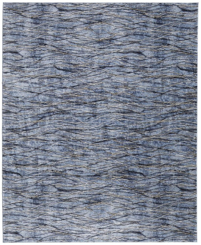 5' X 8' Gray Ivory and Tan Abstract Power Loom Area Rug